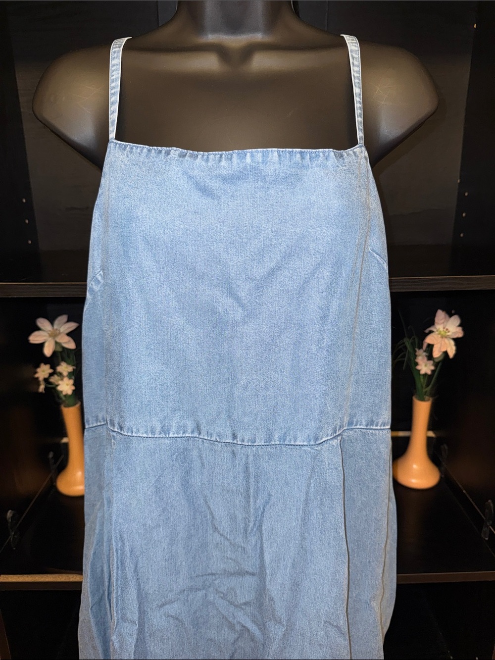 GAP Light Wash Denim Maxi Dress